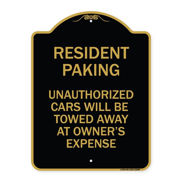Tow Away Resident Parking Unauthorized Cars Will Be Towed Away at Owners Expense, BG-1824-22805
